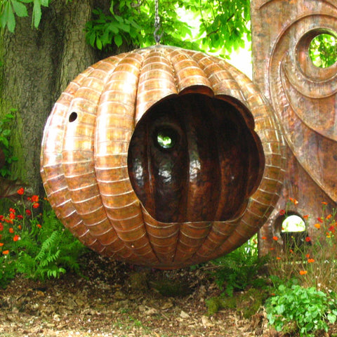 copper pumpkin swing at chelsea flower show copper pumpkin swing at chelsea flower show